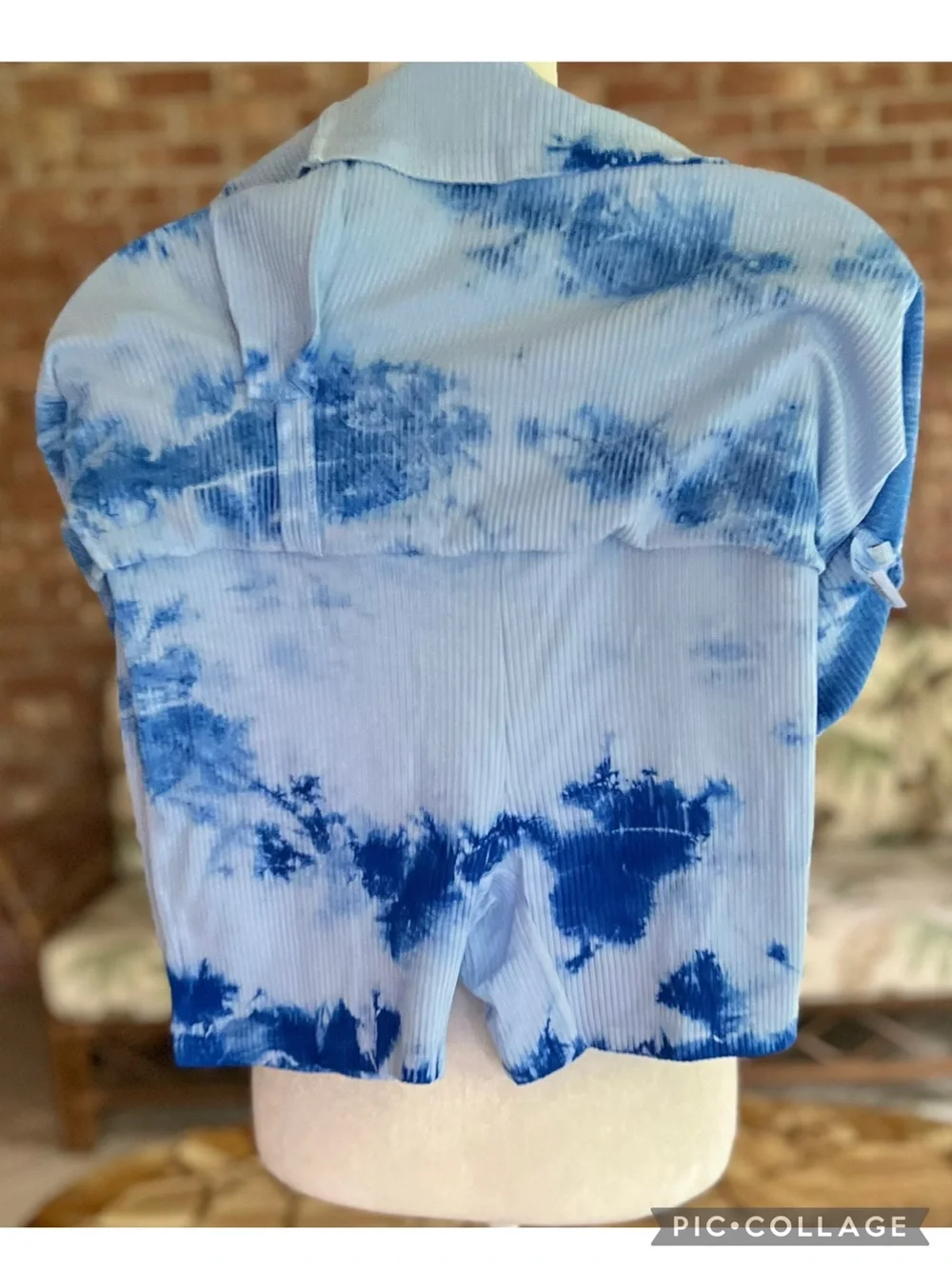 Year of Ours Blue Tie Dye Ribbed Knit Skort NWT M Activewear Pickleball